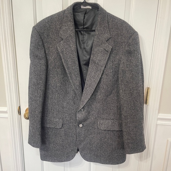 Vintage Land's End  Tweed Blazer Jacket Men 42R Made In USA - Picture 1 of 7
